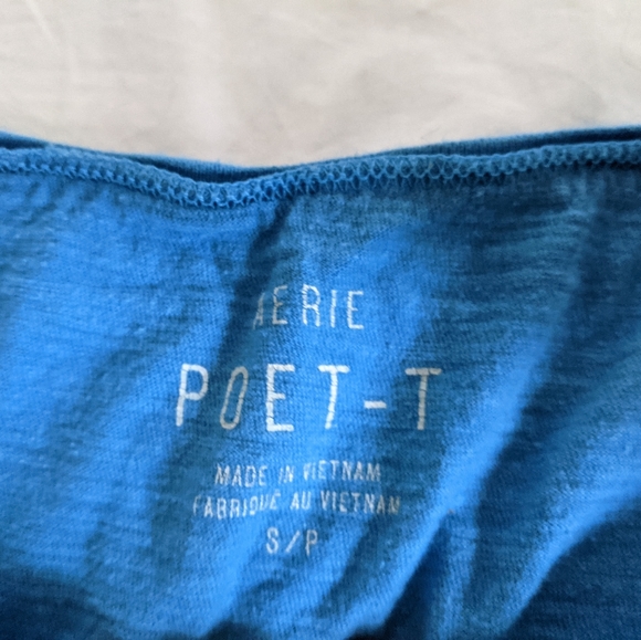 Aerie Poet-T Ultra-Soft Cobalt Blue Sunrise Tee Shirt - Picture 3 of 3